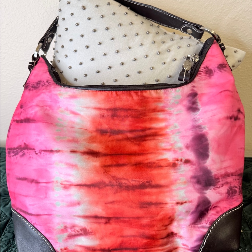 BARELY USED …… DONALD J PLINER TIE-DYE STYLE COLORED TOTE